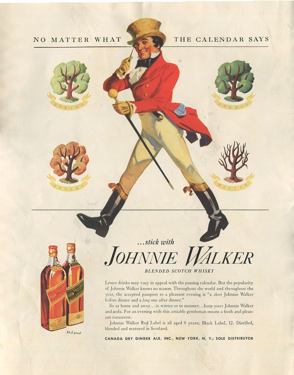 Johnnie Walker Scotch Whisky – Vintage Advertisement Collection (1930s–1960s) – Set of 10 - #1