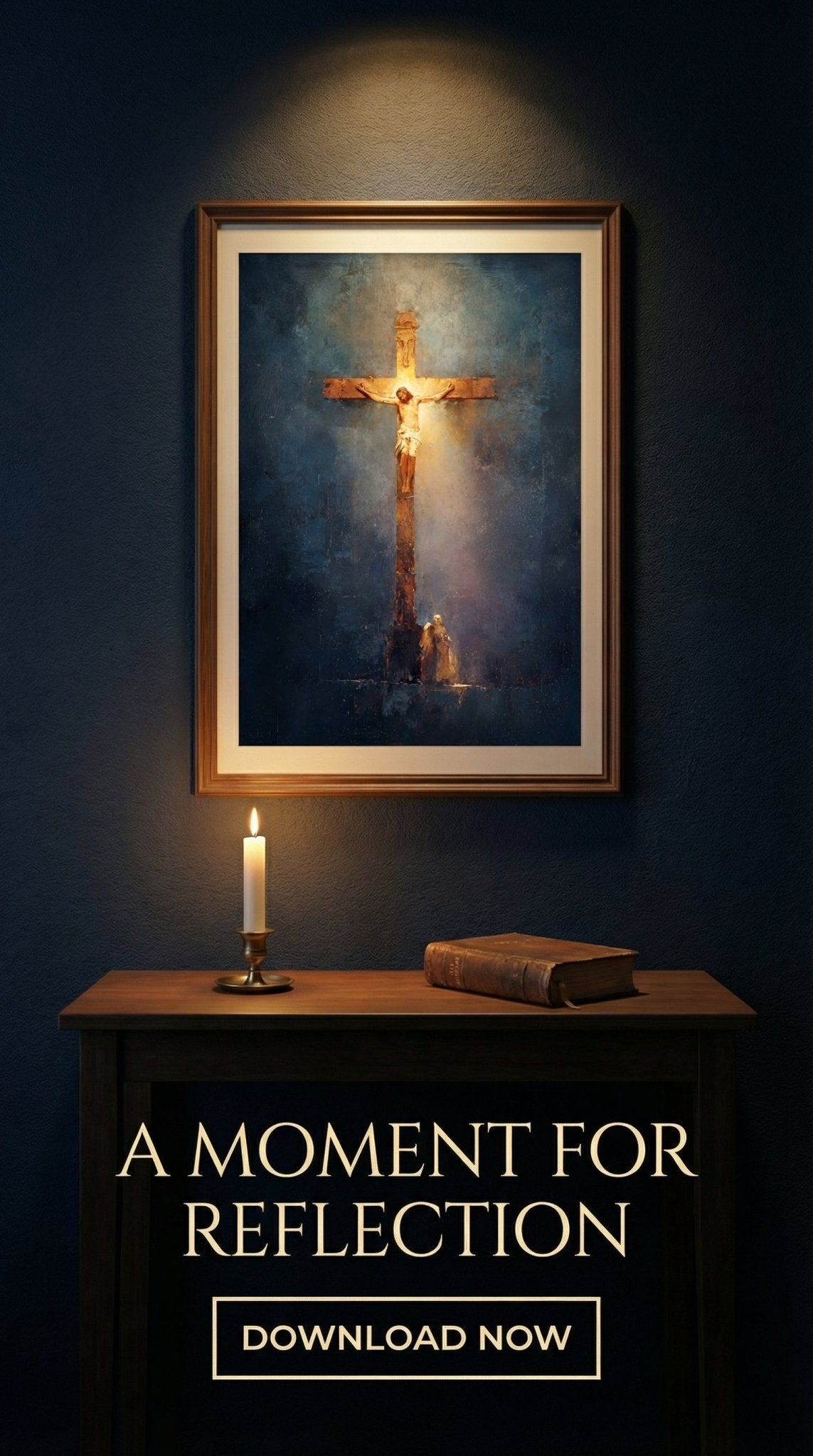 12th Station of the Cross - Jesus Dies on the Cross - 8in x 10in Matted to 11in x 14in in Black Mats - Chesapeake Farms LLC - Gourmet Jams/Jellies & Coffee - Original Artworks - Antiques