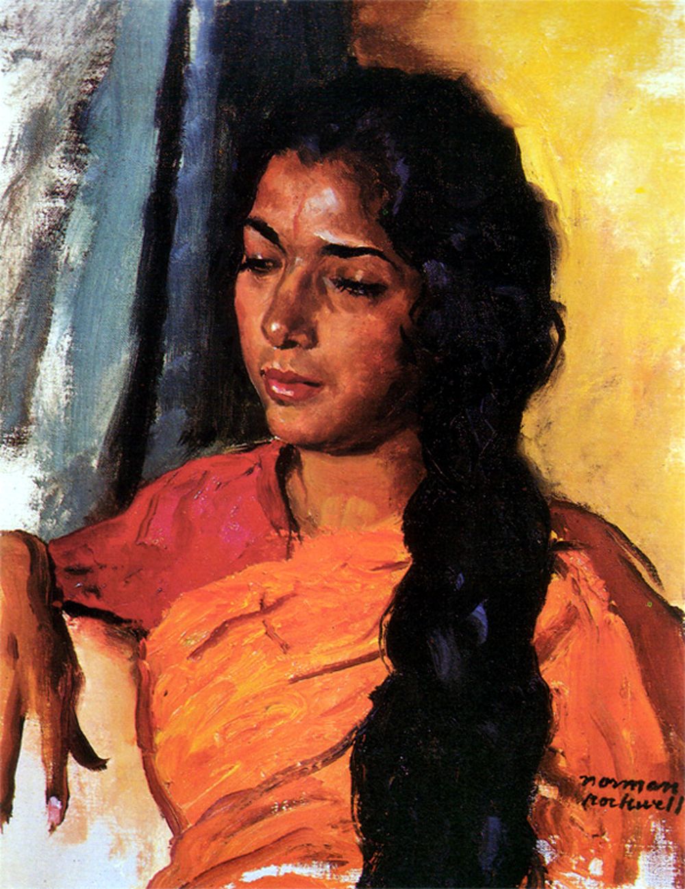 An Indian Art Student 1923 - Norman Rockwell Print - Heavy Cardstock - Matte Print