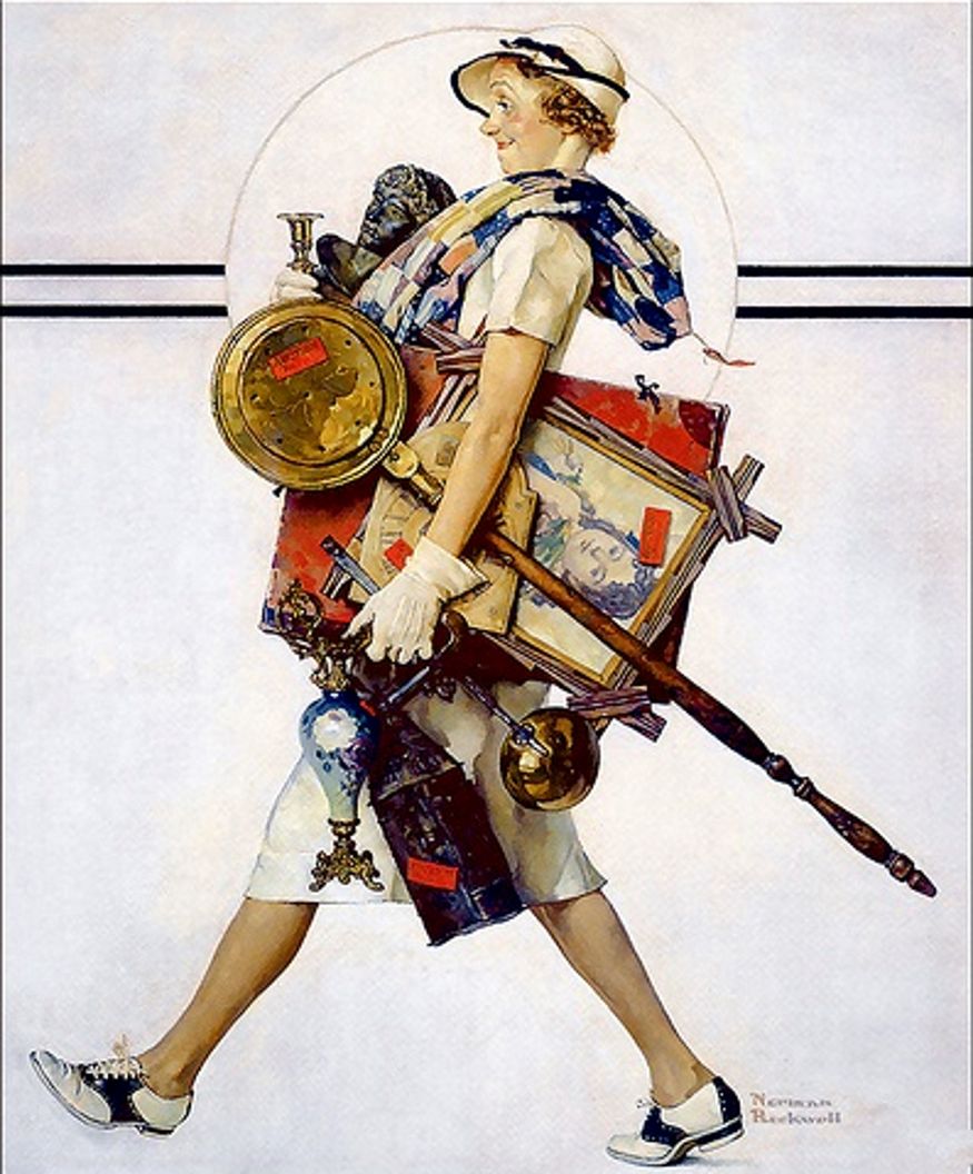 Antique Hunter 1937 - Norman Rockwell Print - Heavy Cardstock - Matte Print