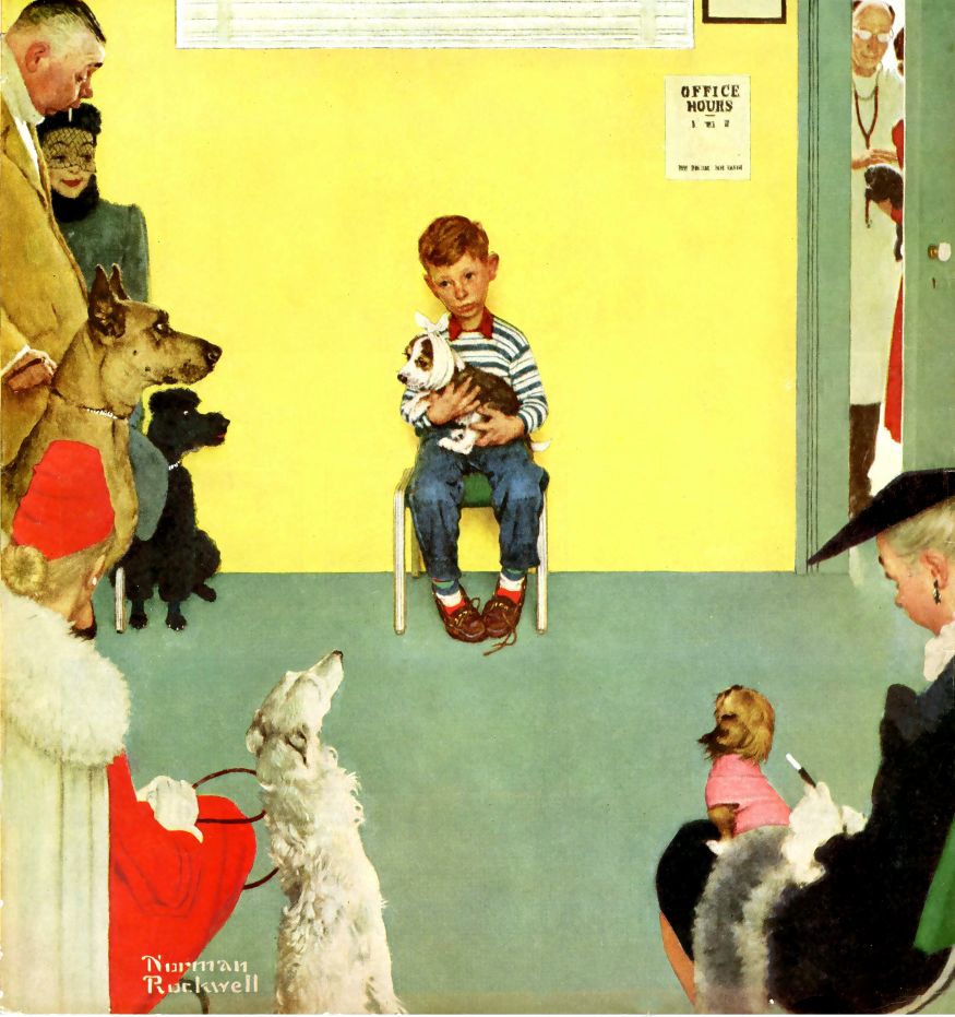 At The Vets 1952 - Norman Rockwell Print - Heavy Cardstock - Matte Print