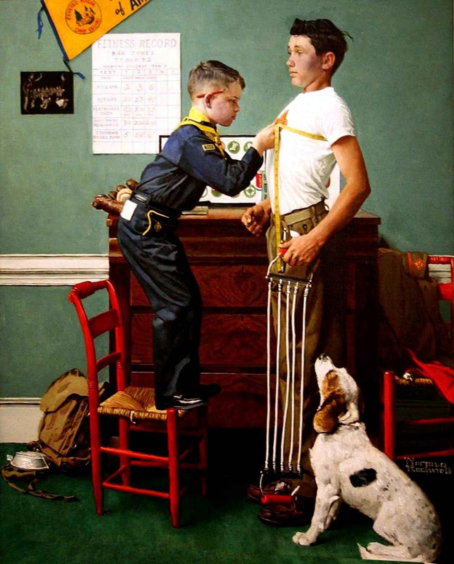 To Keep Myself Physically Strong 1964 - Boy Scout - Norman Rockwell Print - Heavy Cardstock - Matte Print