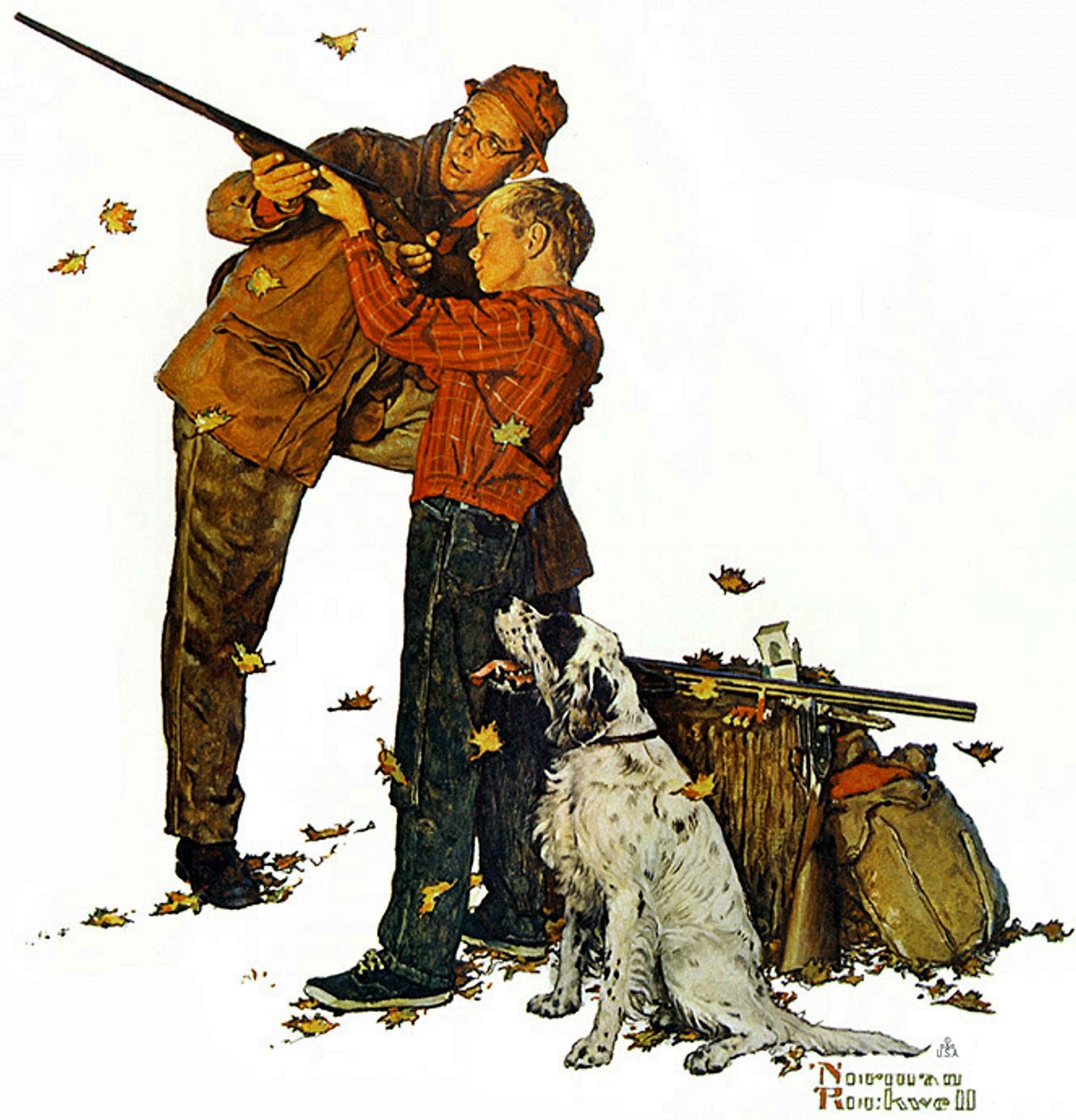 Careful Aim 1950 - Norman Rockwell Print - Heavy Cardstock - Matte Print