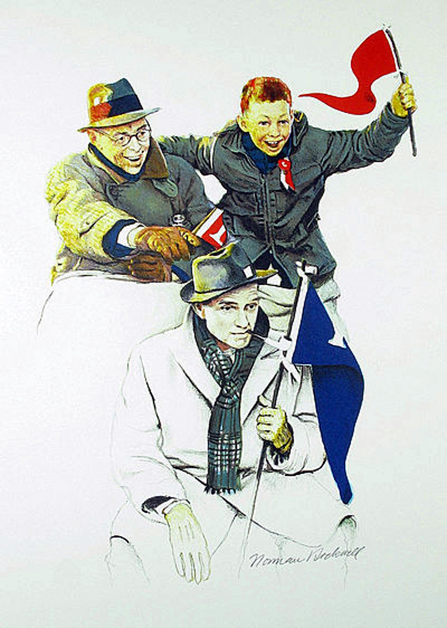 Cheering 1950 - Norman Rockwell Print - Heavy Cardstock - Matte Print