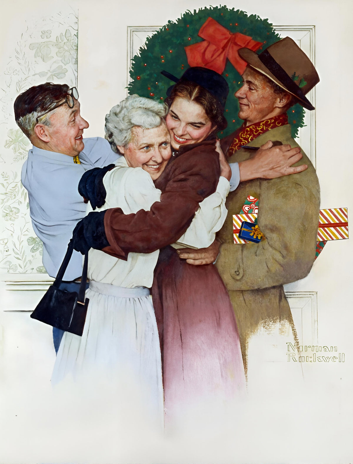 Christmas Homecoming 1948 Norman Rockwell Print - Heavy Cardstock - Matte Print