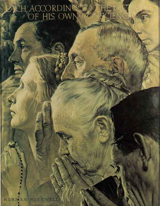 Freedom Of Worship 1943 - Norman Rockwell Print - Heavy Cardstock - Matte Print