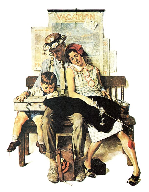 Home From Vacation 1930 - Norman Rockwell Print - Heavy Cardstock - Matte Print