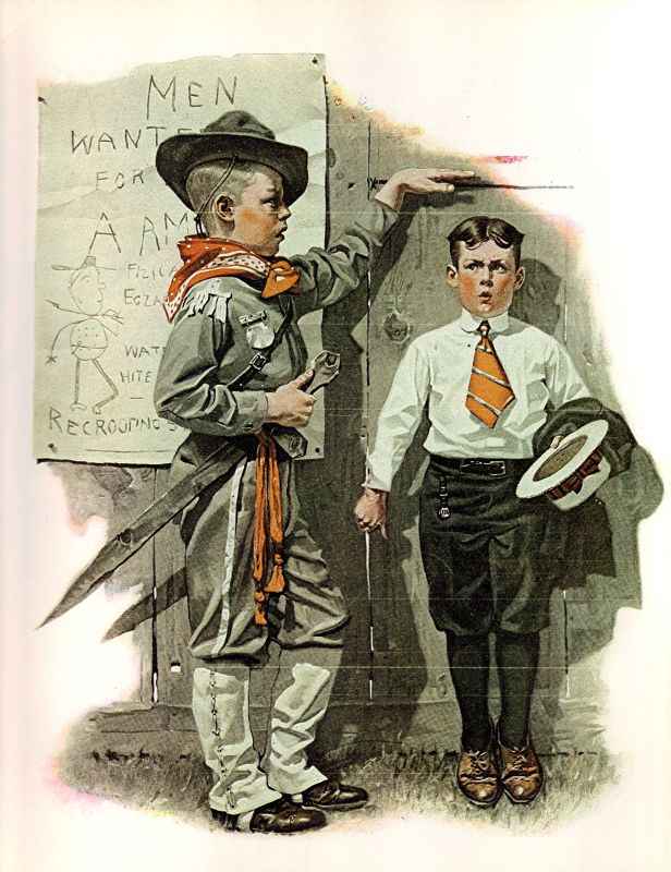 Not Tall Enough 1917 - Norman Rockwell Print - Heavy Cardstock - Matte Print