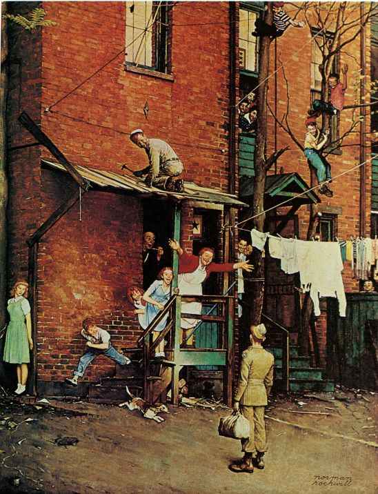 On Leave 1945 - Norman Rockwell Print - Heavy Cardstock - Matte Print
