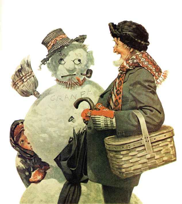 Portrait In Snow 1919 - Norman Rockwell Print - Heavy Cardstock - Matte Print