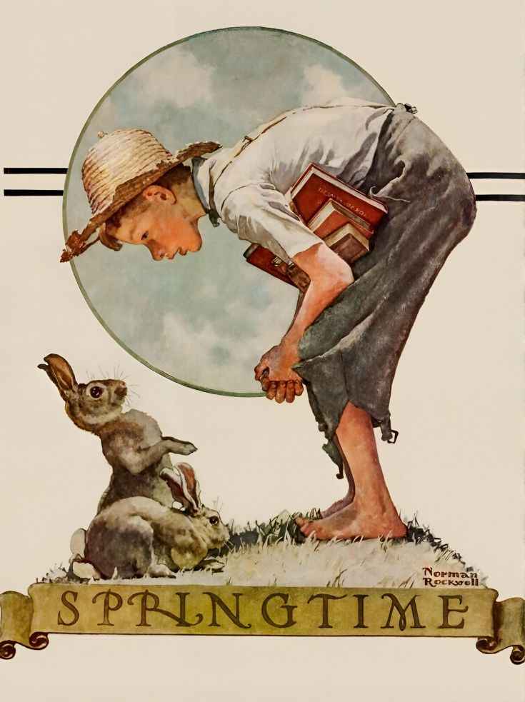 Springtime 1927 - Norman Rockwell Print - Heavy Cardstock - Matte Print