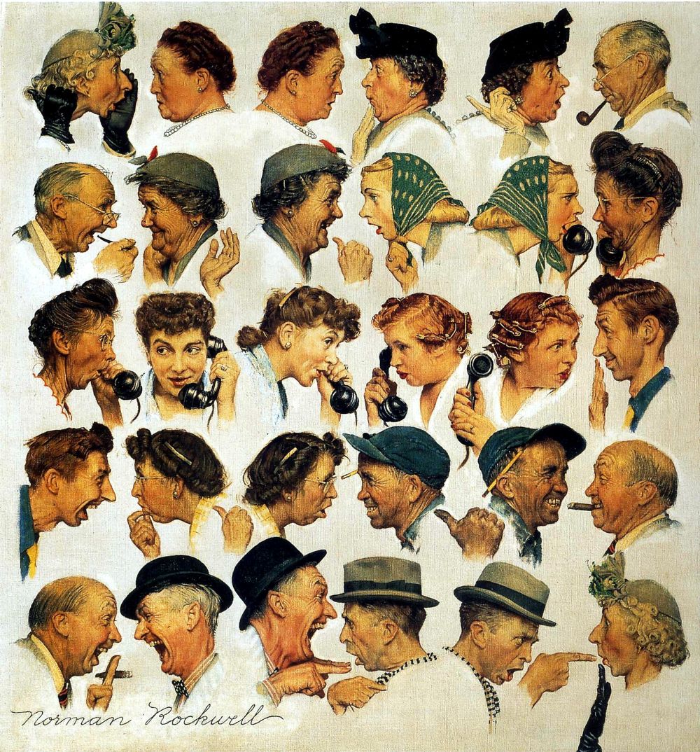 The Gossips 1948 - Norman Rockwell Print - Heavy Cardstock - Matte Print