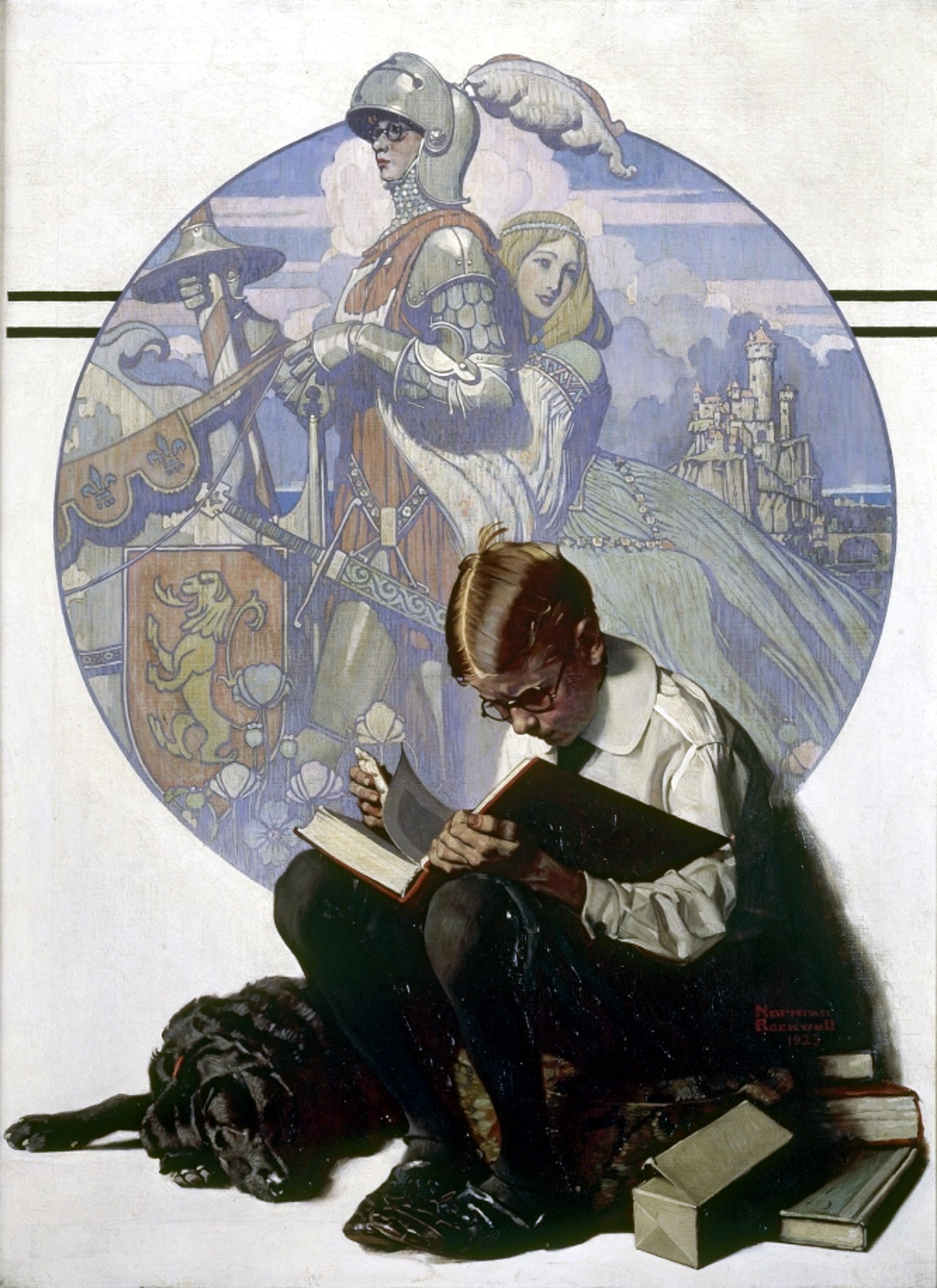 The Knight Dreams Of Glory 1923 - Norman Rockwell Print - Heavy Cardstock - Matte Print