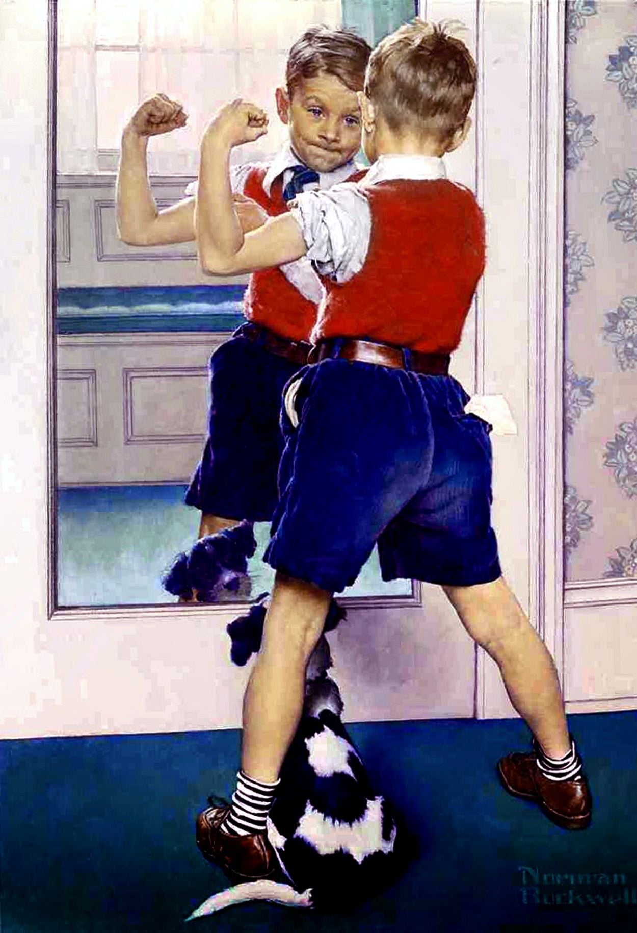 The Muscleman 1920 - Norman Rockwell Print - Heavy Cardstock - Matte Print