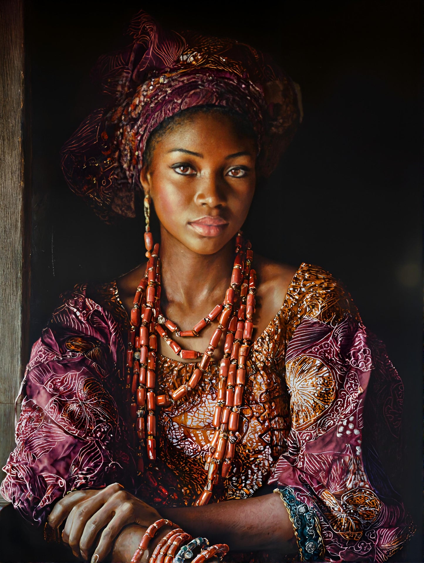 Woman From Benin - African Woman Ethnic Portrait Print - Heavy Cardstock - Matte Print