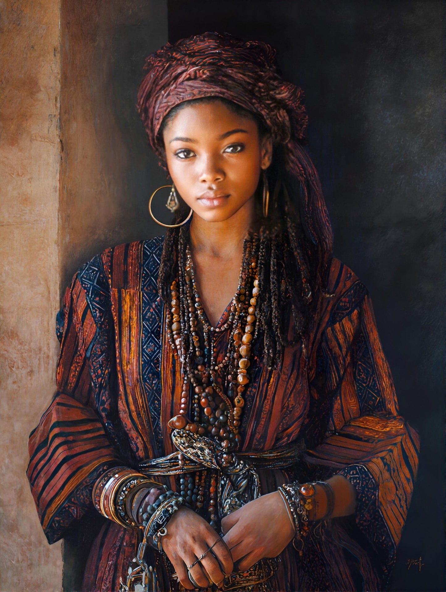 Woman From Burkina Faso - African Woman Ethnic Portrait Print - Heavy Cardstock - Matte Print