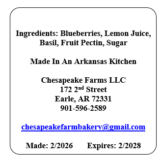 Blueberry Lemon Basil Jam – Bright, Herbal, and Flavorful - Chesapeake Farms LLC - Gourmet Jams/Jellies & Coffee - Original Artworks - Antiques