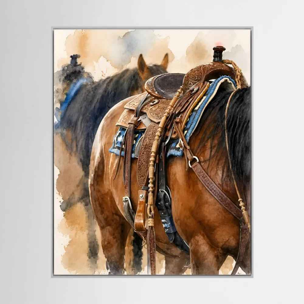 Delta Saddlework — Quarter Horse Watercolor