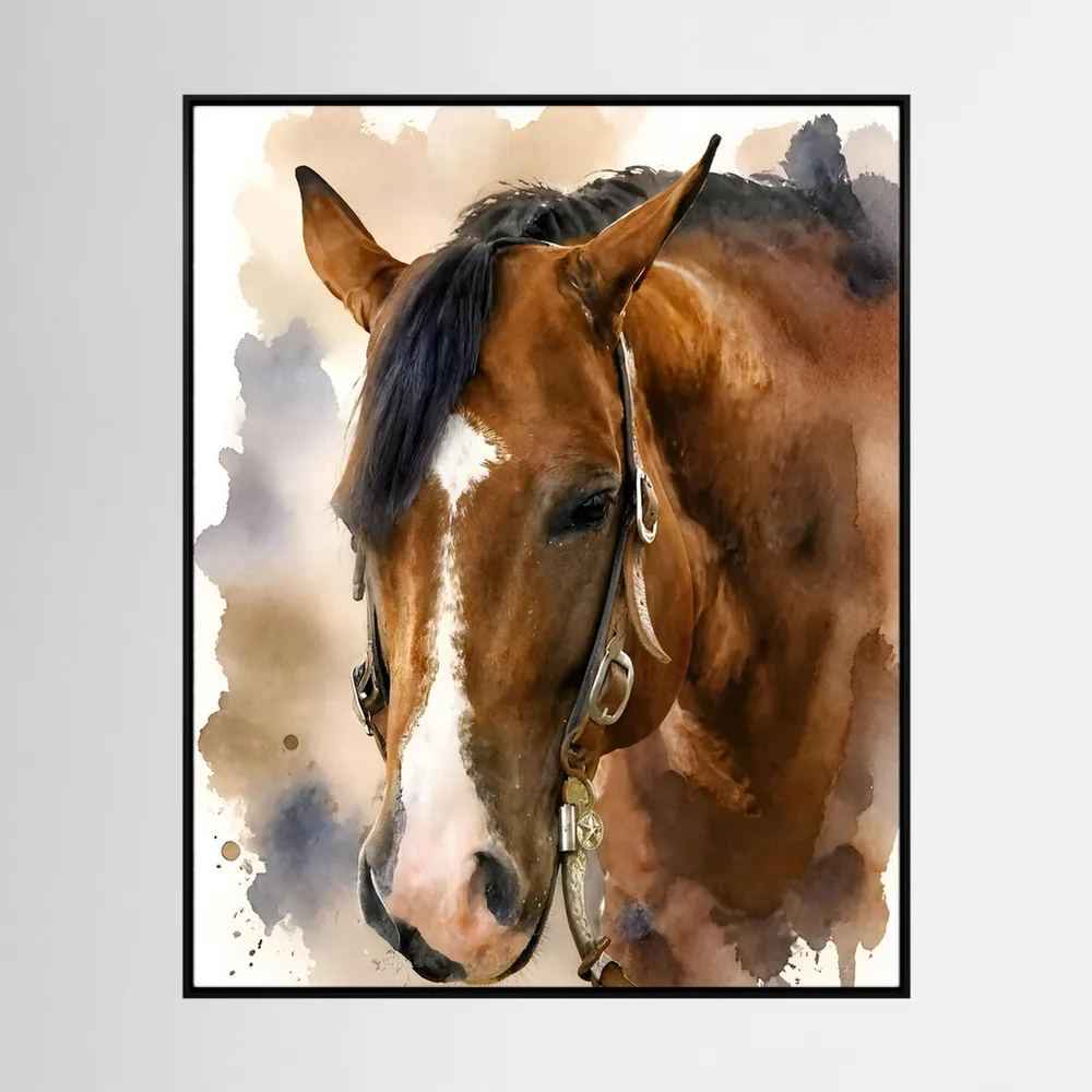 Bridle & Soft Wash — Quarter Horse Watercolor