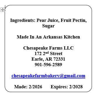 Pear Jelly – 8 oz Jar | Organic, Arkansas - Grown | Delicate Fruit Spread | Great - Chesapeake Farms LLC - Gourmet Jams/Jellies & Coffee - Original Artworks - Antiques