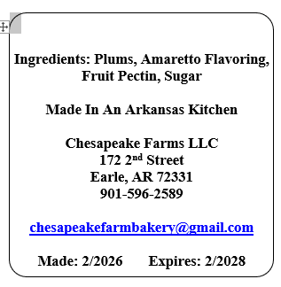 Plum & Amaretto Jam – Arkansas Fruit, Gourmet Dessert‑Style - Chesapeake Farms LLC - Gourmet Jams/Jellies & Coffee - Original Artworks - Antiques