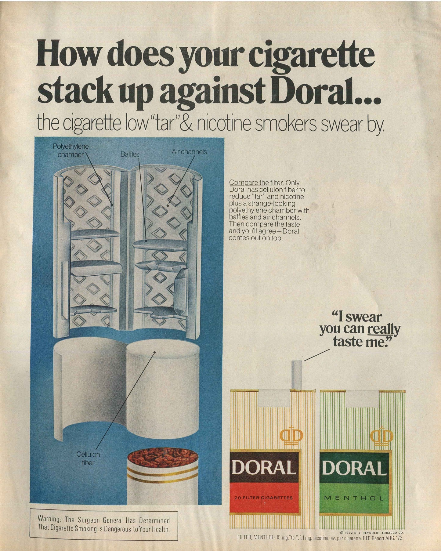 Antique Advertisements – Doral Cigarette Ads • Set of 10 Originals • 1970–1973 • Lot #1