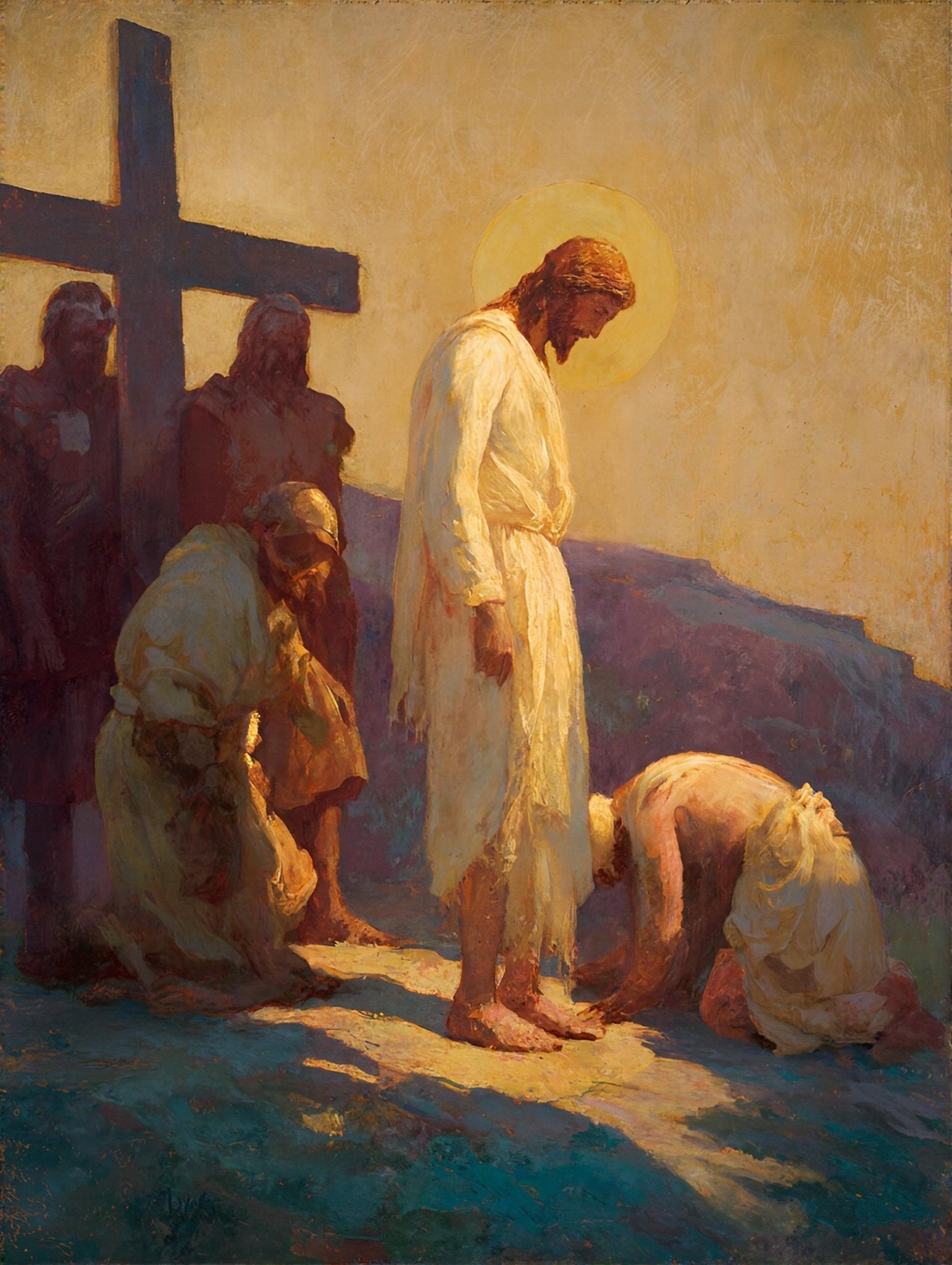 10th Station of the Cross - Jesus Is Stripped of His Garments - 8in x 10in Matted to 11in x 14in in Black Mats - Chesapeake Farms LLC - Gourmet Jams/Jellies & Coffee - Original Artworks - Antiques