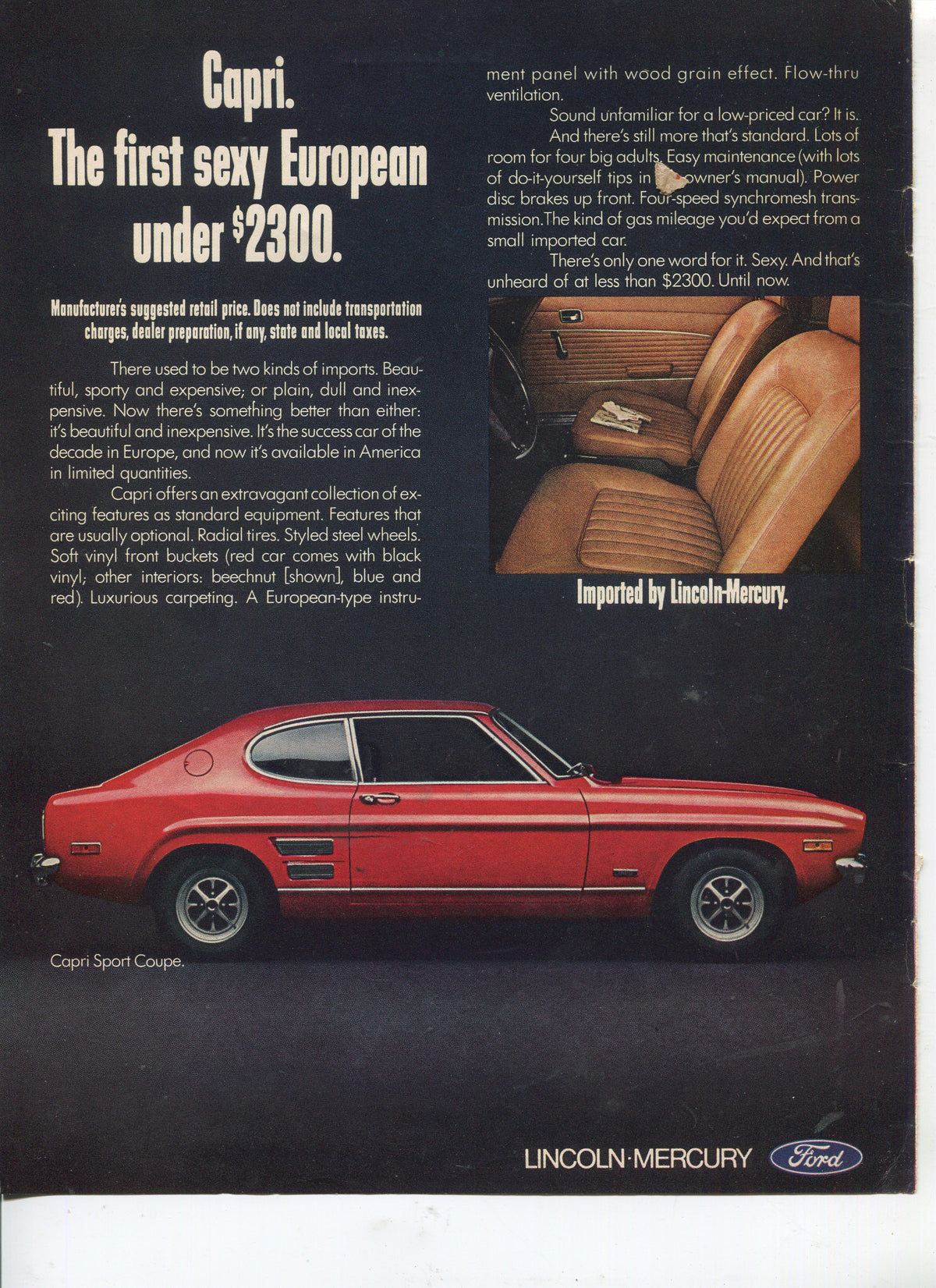 Lincoln & Mercury Vintage Advertising Collection – 60 Original Magazine Ads (1930–1974) – Continental, Capri, Cougar, Montego, Comet & More - Lot #1