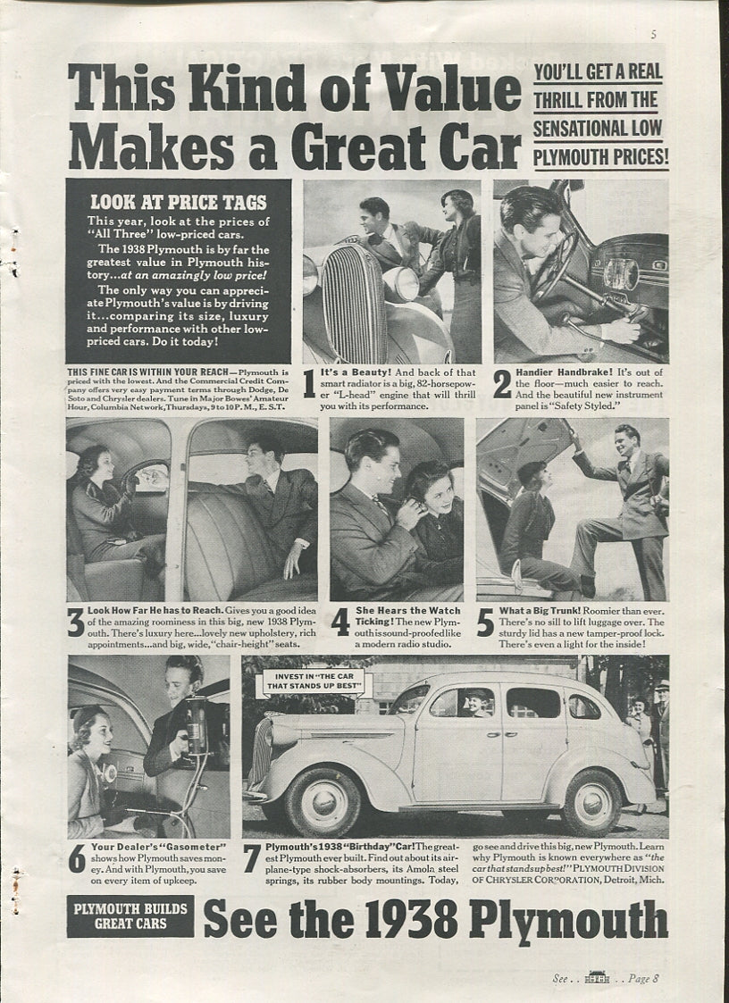 Vintage Plymouth Automobile Print Ads – Collection of 30 Original Magazine Advertisements (1934–1974) - Lot #1