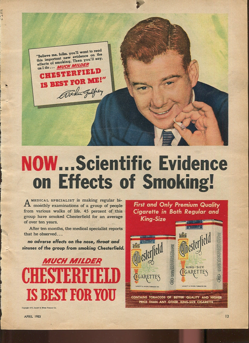 Antique Chesterfield Cigarette Advertisements – 20‑Piece Vintage Magazine Collection (1937–1965) – Lot #1