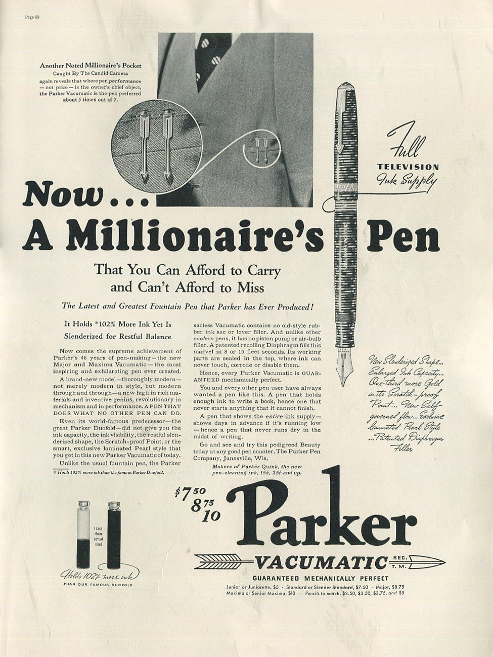 Antique Parker Pen Advertisements • 20‑Piece Historical Lot • 1934–1988 Pen & Ink Era Collection – Lot #1