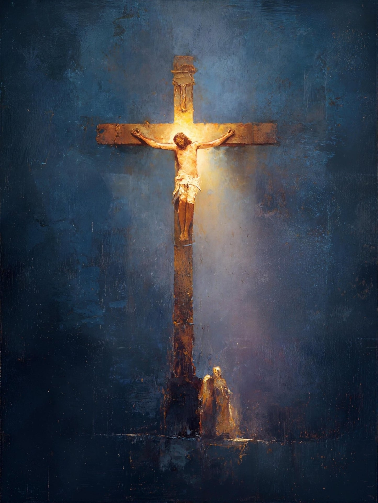 12th Station of the Cross - Jesus Dies on the Cross - 8in x 10in Matted to 11in x 14in in Black Mats - Chesapeake Farms LLC - Gourmet Jams/Jellies & Coffee - Original Artworks - Antiques