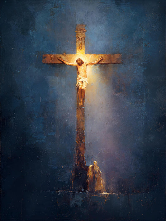 12th Station of the Cross - Jesus Dies on the Cross - 8in x 10in Matted to 11in x 14in in Black Mats - Chesapeake Farms LLC - Gourmet Jams/Jellies & Coffee - Original Artworks - Antiques