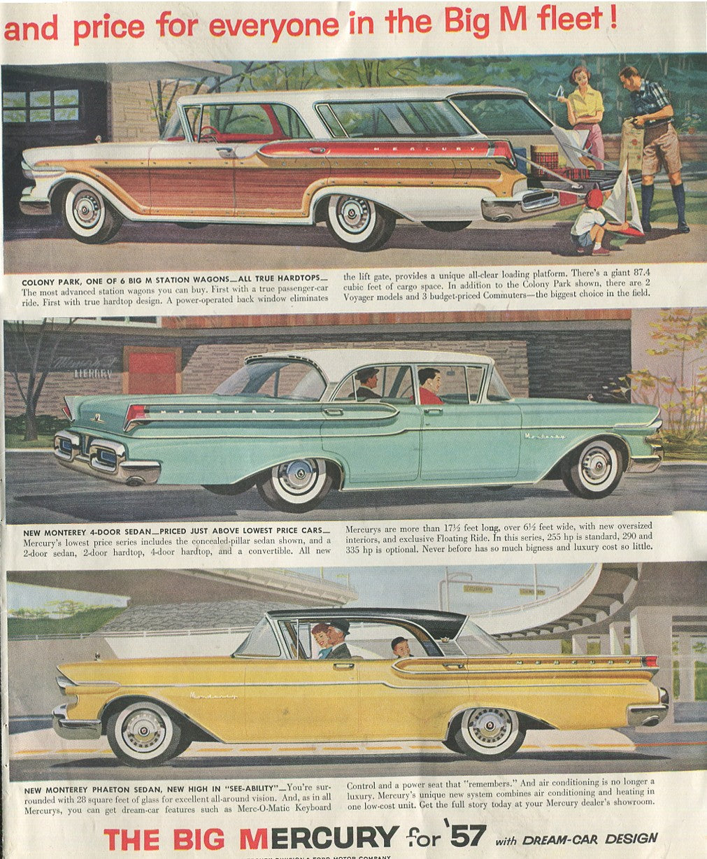 Lincoln & Mercury Vintage Advertising Collection – 60 Original Magazine Ads (1930–1974) – Continental, Capri, Cougar, Montego, Comet & More - Lot #1