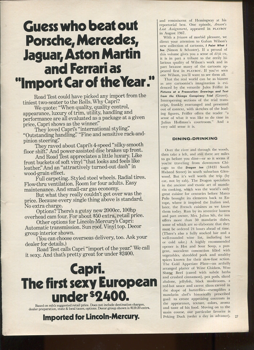 Lincoln & Mercury Vintage Advertising Collection – 60 Original Magazine Ads (1930–1974) – Continental, Capri, Cougar, Montego, Comet & More - Lot #1