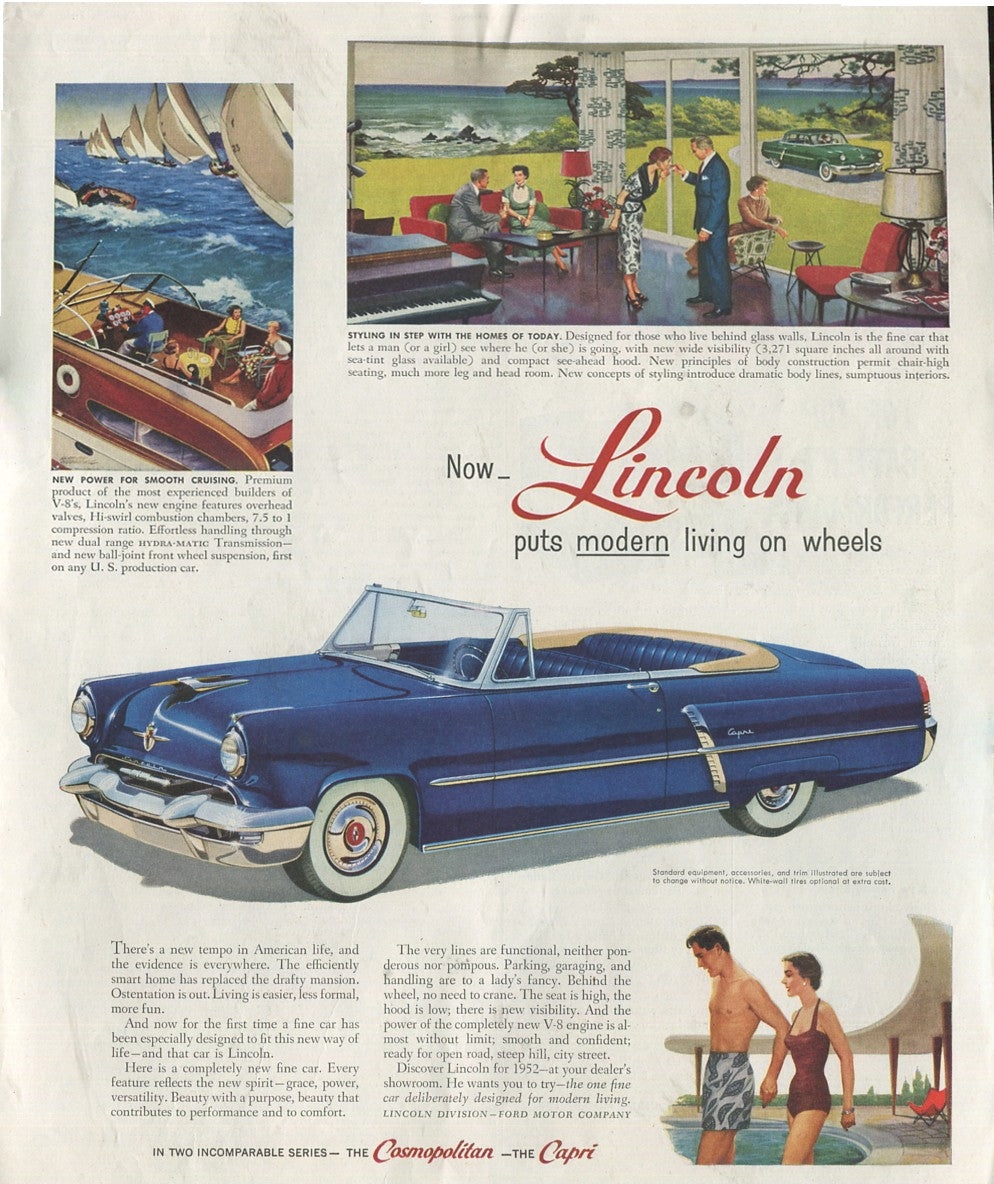 Lincoln & Mercury Vintage Advertising Collection – 60 Original Magazine Ads (1930–1974) – Continental, Capri, Cougar, Montego, Comet & More - Lot #1
