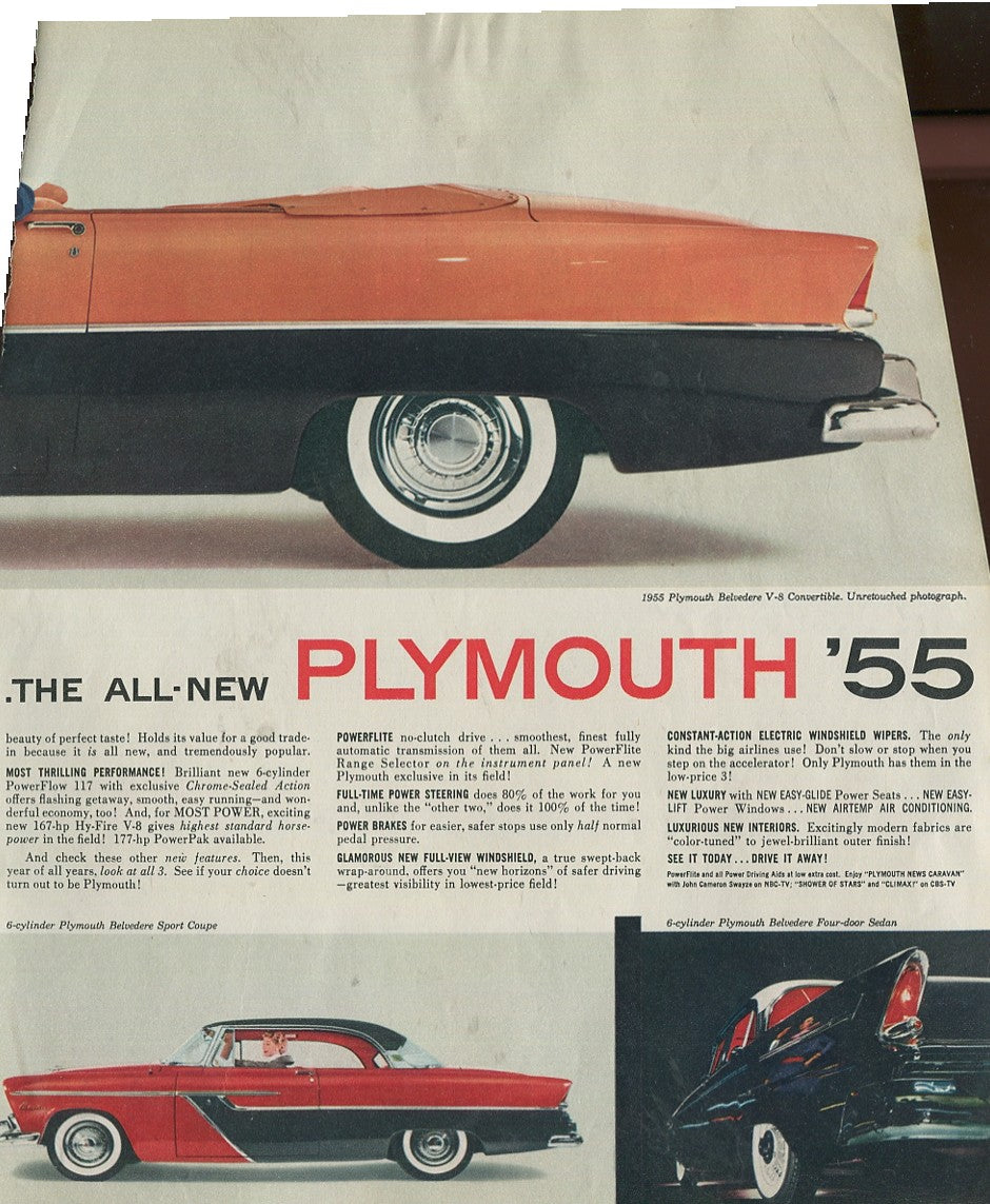 Vintage Plymouth Automobile Print Ads – Collection of 30 Original Magazine Advertisements (1934–1974) - Lot #1