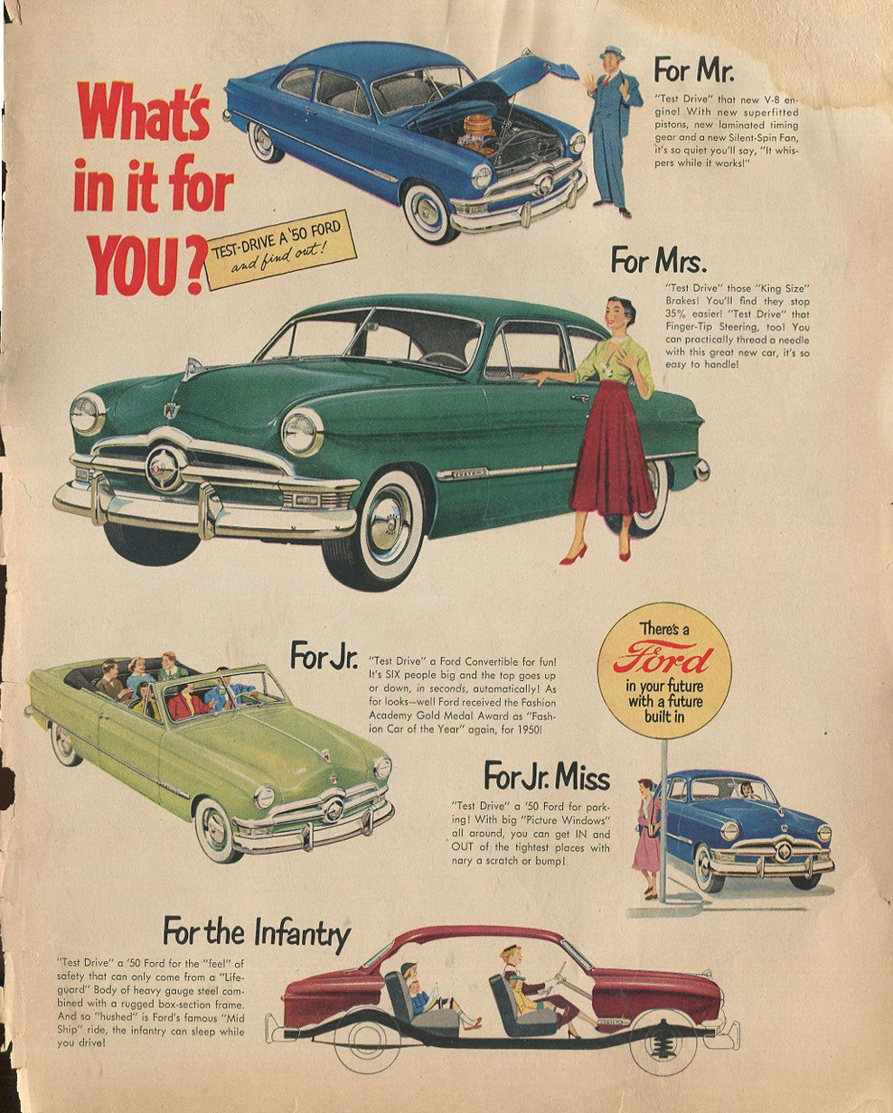 Antique Ford & Mercury Advertisements Collection – 1920s–1980s – 100 Original Vintage Automotive Ads - Lot #1