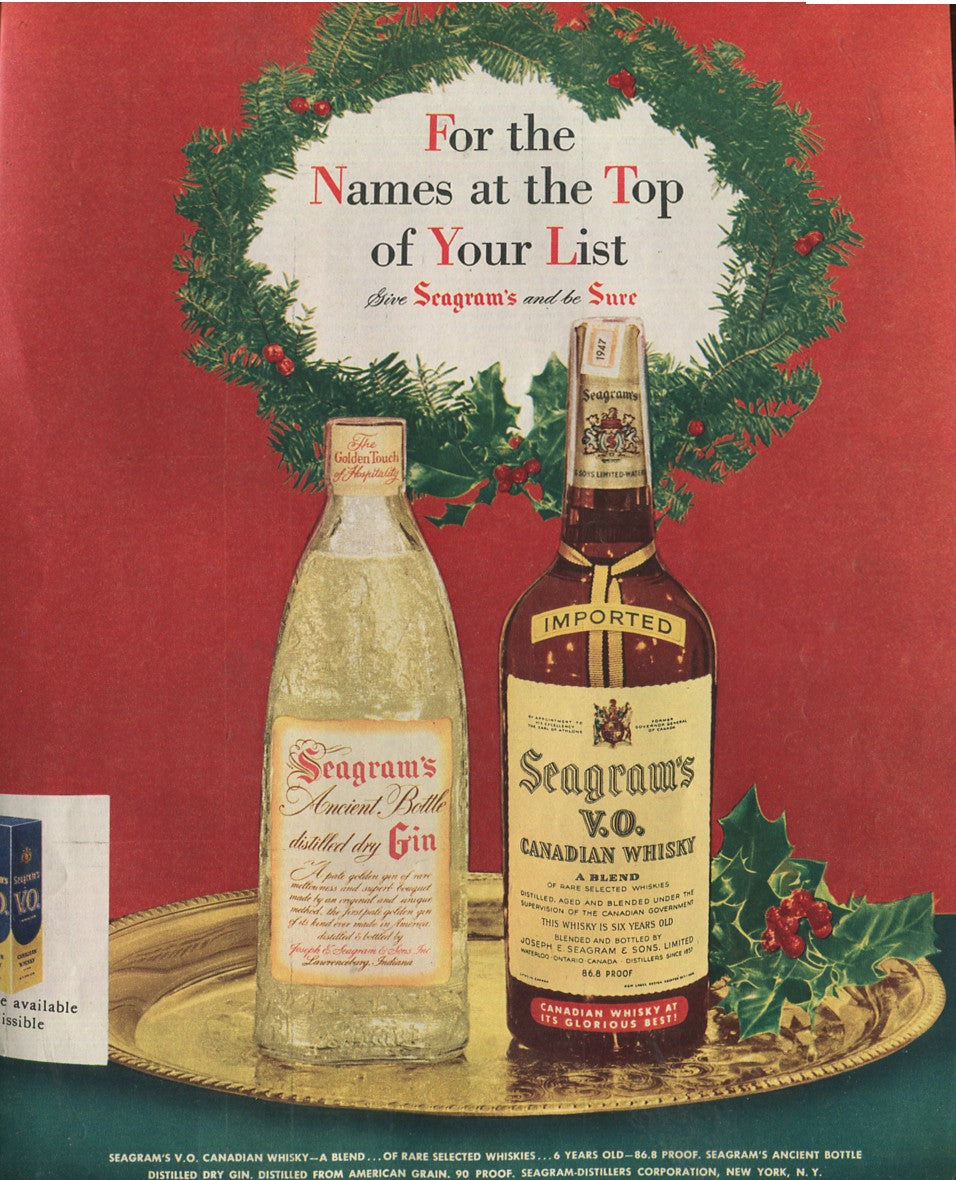Antique Seagram’s Whiskey Advertisements – 50‑Ad Master Collection (1937–1972) – Canadian, American & Scotch – Historical Lot