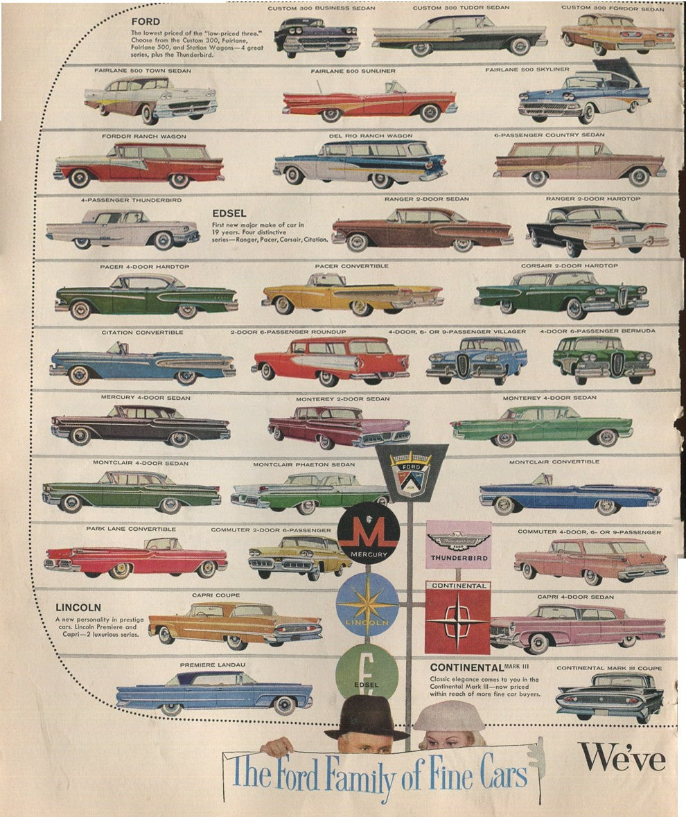 Antique Ford & Mercury Advertisements Collection – 1920s–1980s – 100 Original Vintage Automotive Ads - Lot #1