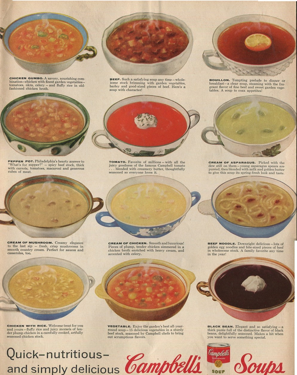 Antique Campbell’s Soup Advertisements – Complete Historical Collection (1927–1971) – 50 Original Vintage Ads - #1