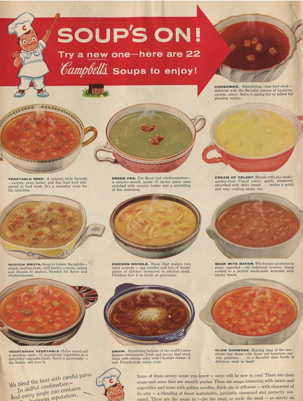 Antique Campbell’s Soup Advertisements – Complete Historical Collection (1927–1971) – 50 Original Vintage Ads - #1