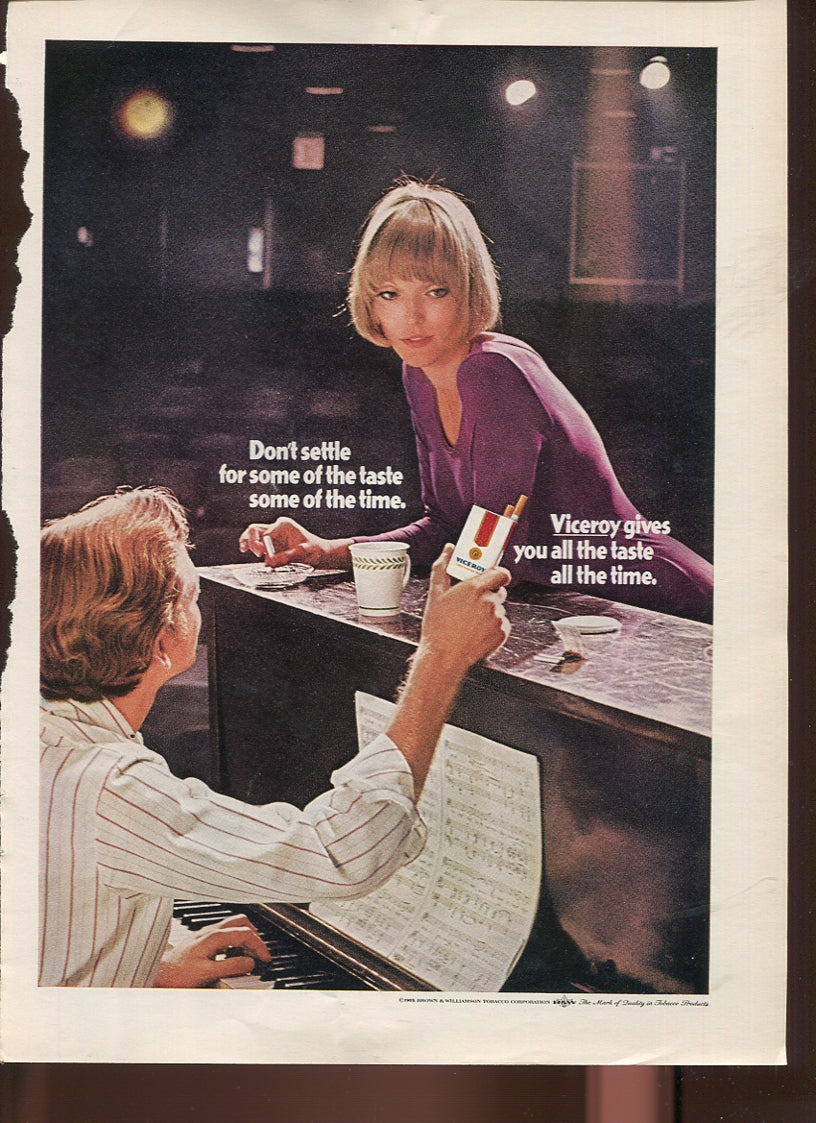 Viceroy Cigarette Vintage Ad Collection – 10 Original 1970s Prints – Lot #2