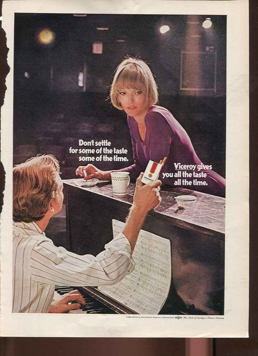 Viceroy Cigarette Vintage Ad Collection – 10 Original 1970s Prints – Lot #2