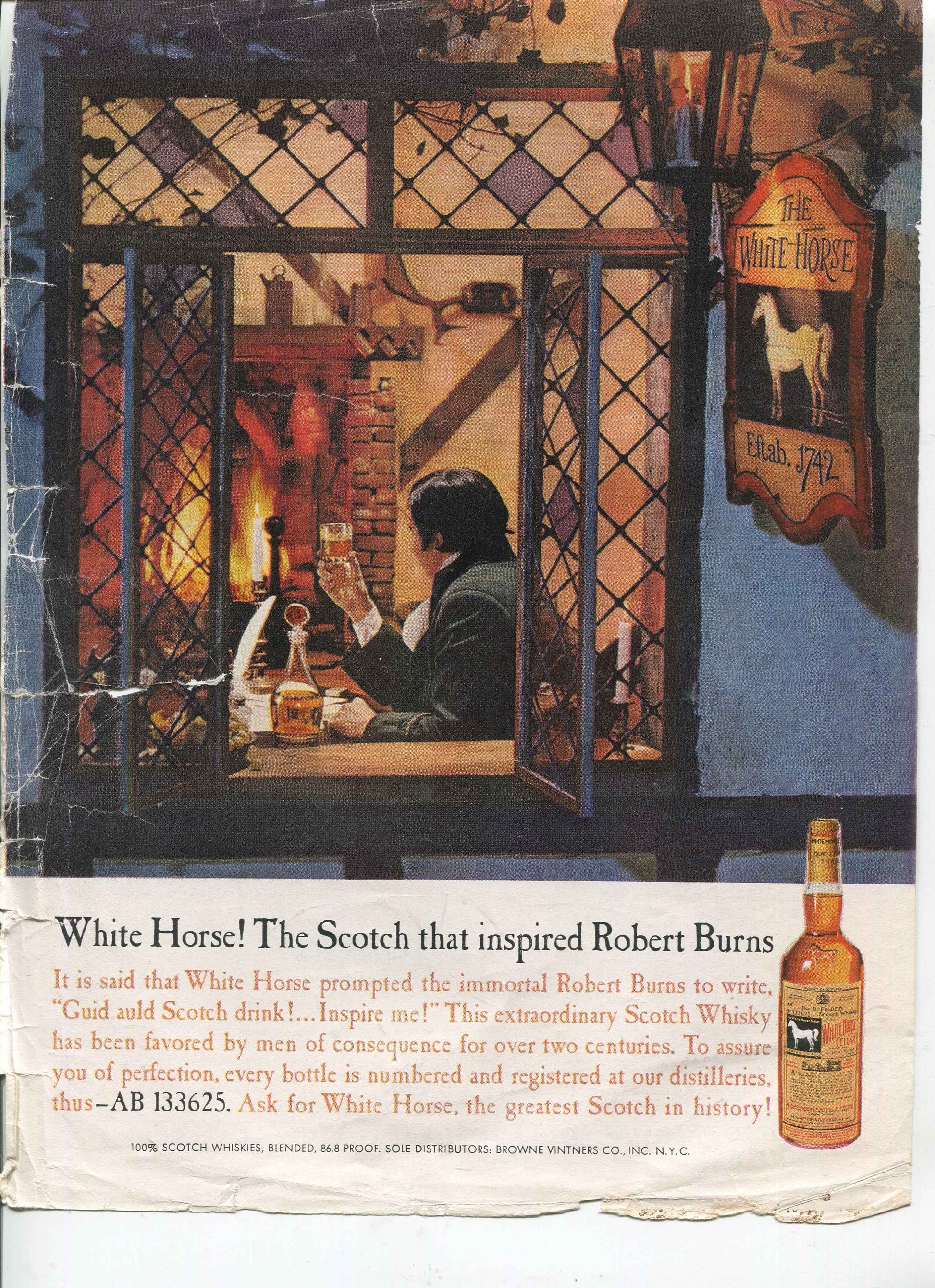 Antique White Horse Whisky Advertisements – Complete 10‑Ad Family Collection (1940s–1970s) – Set #2