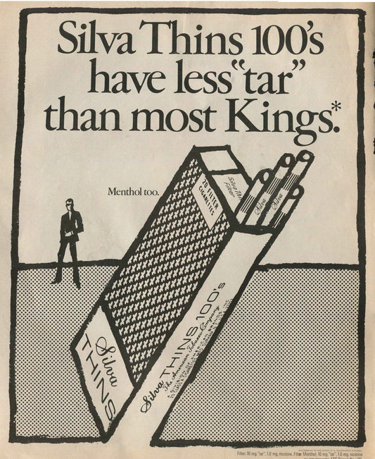 Antique Advertisements – Silva Thins Cigarettes – Set of 10 Original Ads – 1970s – Lot #1