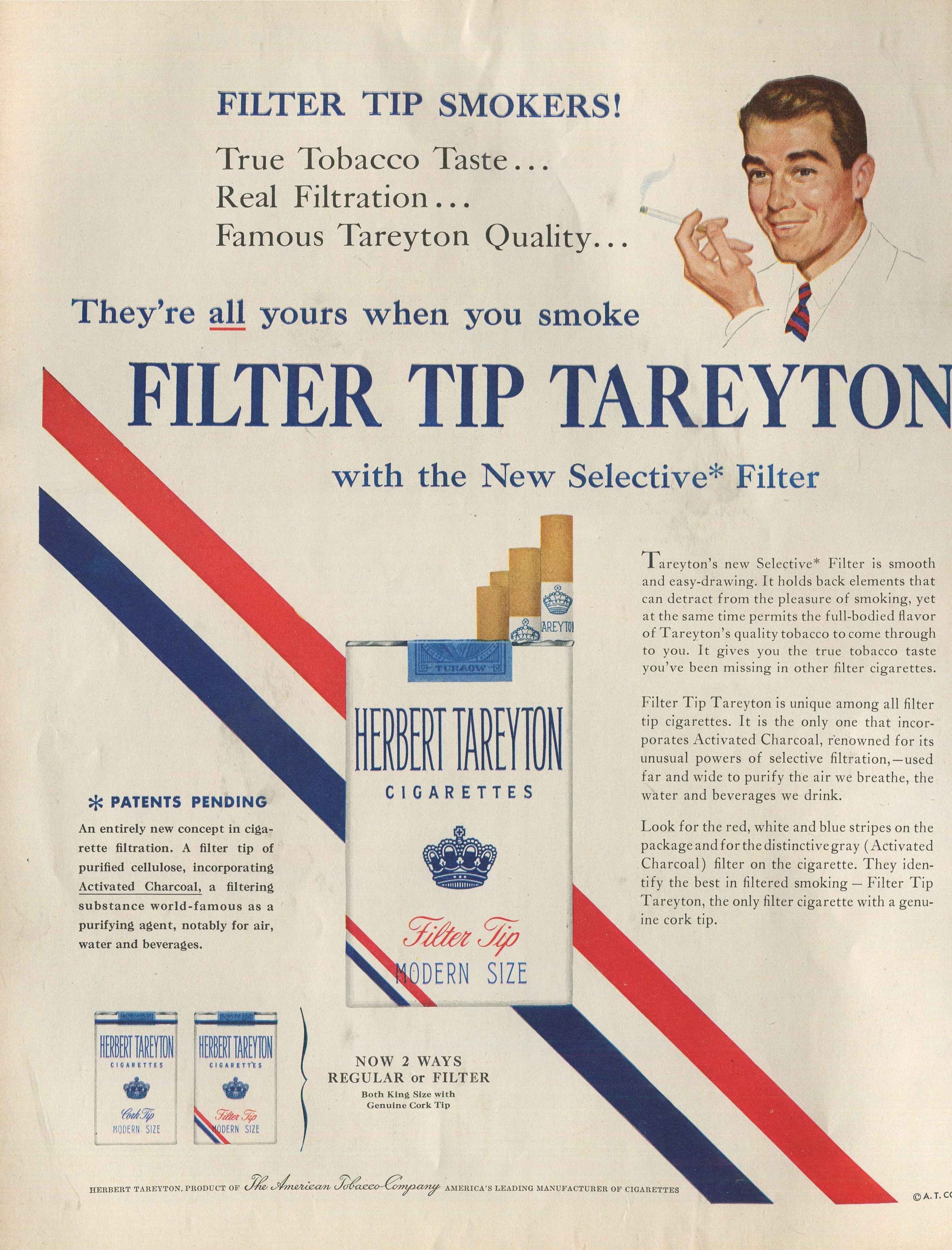 Antique Cigarette Advertisements – Herbert Tareyton Family of Ads – Complete Set of 10 – 1950s–1960s – Original Print Ads
