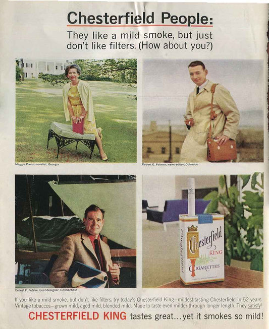 Antique Chesterfield Cigarette Advertisements – 20‑Piece Vintage Magazine Collection (1937–1965) – Lot #1