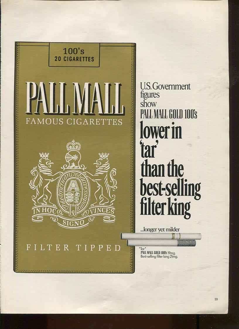 Antique Pall Mall Cigarette Advertisements – Lot of 10 Original Ads (1950s–1970s) – #3