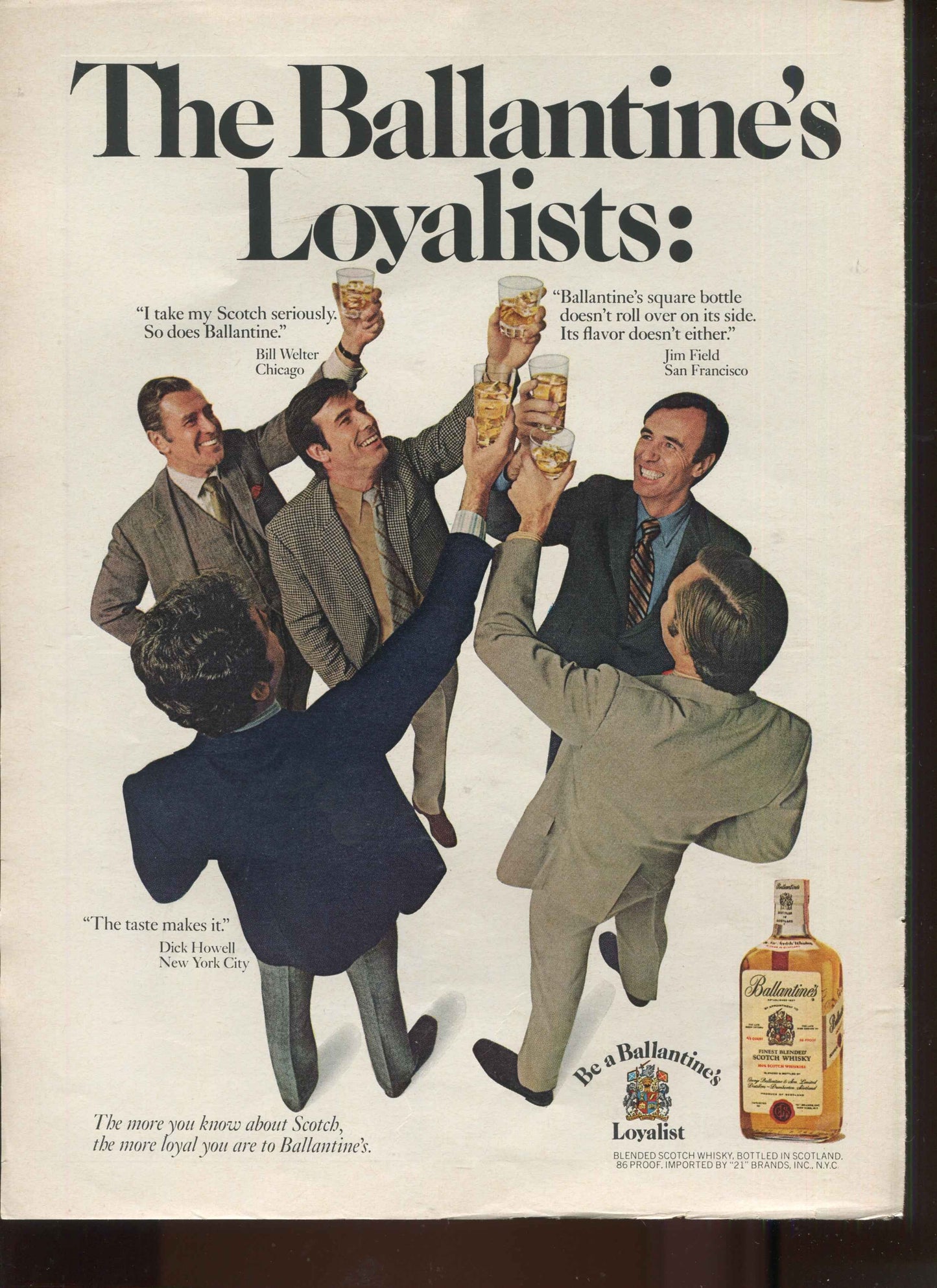 Antique Advertisements – Ballantine’s Scotch Whisky – Set of 10 Original Ads – 1950s–1970s – Lot #1